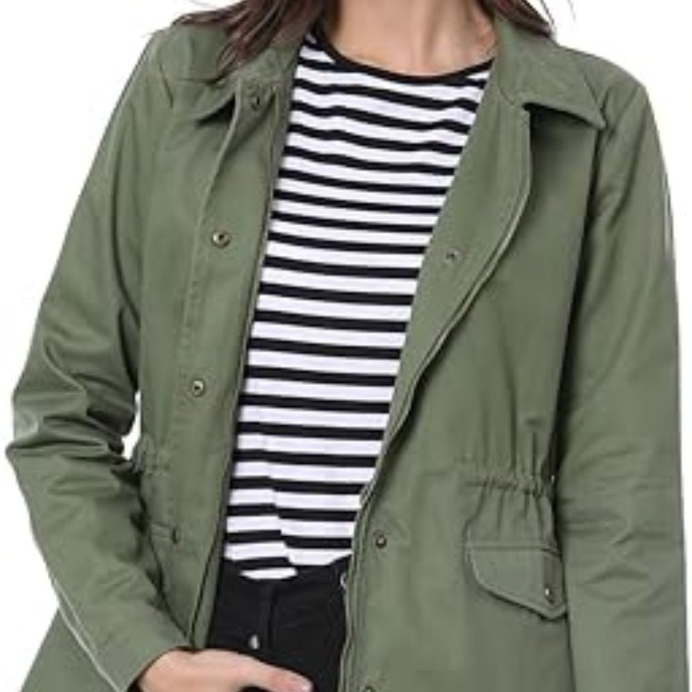 Allegra K Women's Utility Jackets Drawstring Waist 2024 Spring Flap Pockets